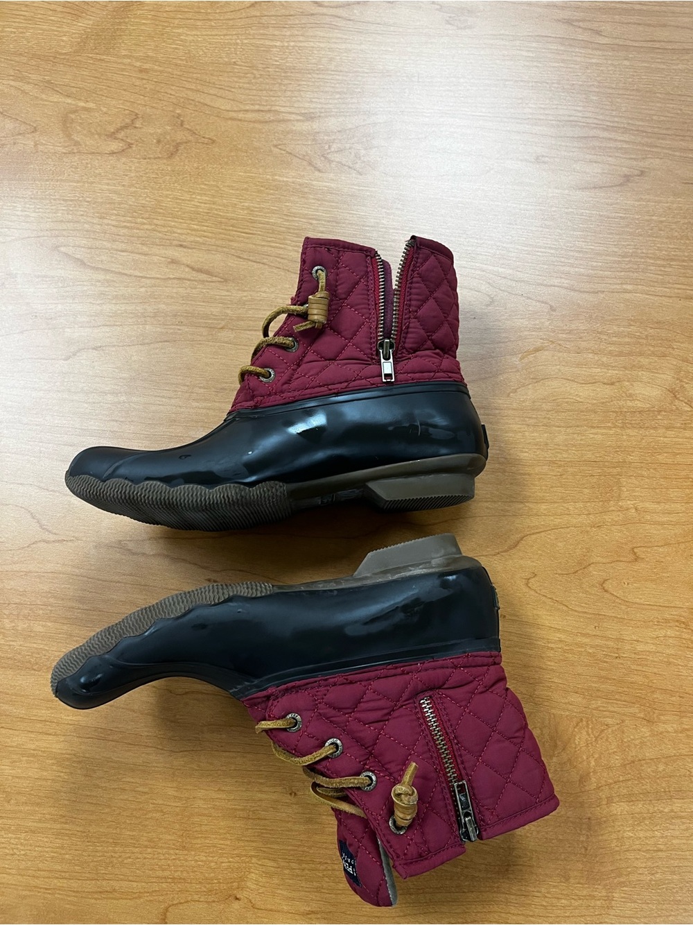 Sperry Saltwater Duck Boots Womens 8 Brown Tan Waterproof STS93028 EUC - Picture 5 of 7